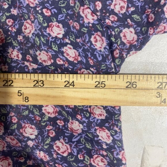 Lauren Conrad Button Up Blouse Womens Plus 1X Floral Ruffle Boho Flowy Lightweig - Picture 9 of 10